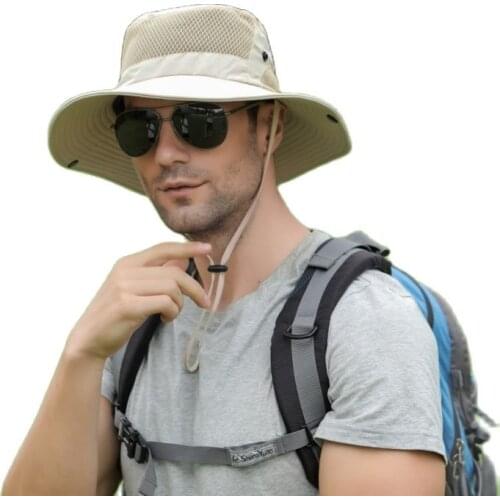 1PC Men Fishing Hats Camping Hiking Hunting Sun Hat Bucket Flap Cap Breathable Outdoor Fishing Cycling Wide Brim Cap