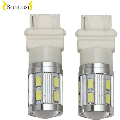 10pcs/lot 3156 3157 LED 1cree Lens High bright car T25 Signal Brake light tail flash bulb white red AC12V for Car Styling