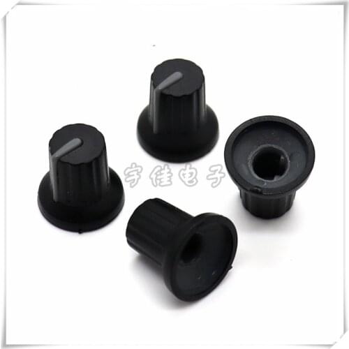 10 Pieces Rubber Knob Cap Diameter 16.5mm Height 16mm 180 Degree D-Shaft Inner Hole 6mm Soft Rubber Knob
