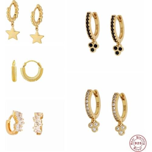 100% Real 925 Sterling Silver Earring Luxury CZ Hoop Earrings for Wedding Anniversary Party Gift Fine Jewelry Woman Earring