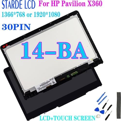 14.6'' for HP Pavilion X360 14-BA 14M-BA LCD Display Touch Screen Digitizer Assembly B140XTN02.E N140HCE-EBA 1366*768 1920*1080