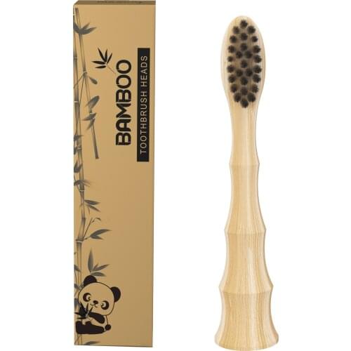 2Pcs Eco Friendly Soft Bristle Biodegradable Replacement Electric Toothbrush Bamboo Charcoal Heads For Phillps sonicare