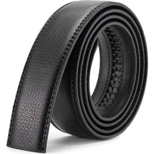 3.5CM Belt No Buckle for Automatic Buckle Belt Good Quality Cowskin Genuine Leather Men Belts without Buckle 105cm-125cm