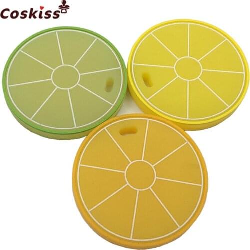 3pcs Siilicone Lemon Slices Beads Food Grade Silicone DIY Teething Necklace Baby Gifts Pacifier Clips Accessories Beads