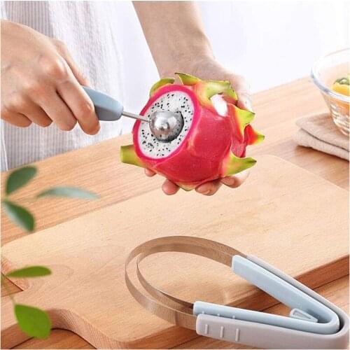 4 in 1 Stainless Steel Fruit Ball Digger Set, Multifunctional Watermellon Ball Scoop Fruit Diggers Fruit Platter Kitchen Tool
