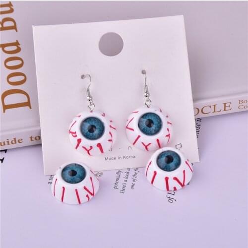 6pcs/pack Halloween Blood Evil Eye Resin Charms Pendant for DIY Earring Keychain Jewelry Making