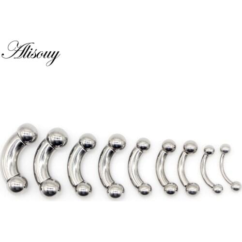Alisouy 1pc Big size Stainless Steel Nose Nipple Ring Curved Barbell Tragus Earring Eyebrow Bar Piercing Body Jewelry sexy style