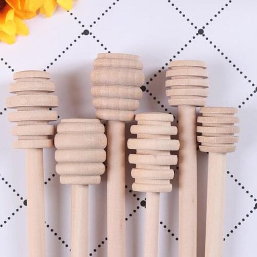 5Pcs Mini Wooden Honey Spoon Eco-Friendly Long Handle Mixing Stick Dessert Tools Honey Wooden Stir Bar for Honey Jar Supplies