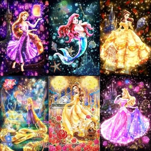 Disney Full Drill 5D DIY Diamond Painting Disney Cartoon Princess Diamond Mosaic Embroidery Cross Stitch Kits Home Decor Gift