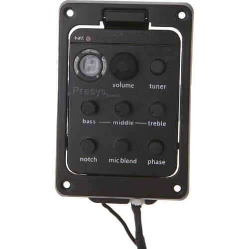For Blend 301 Classical Acoustic Guitar Pickup Preamp EQ Equalizer Tuner Amplifier Piezo Mic Beat