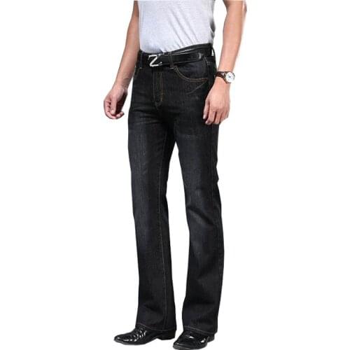 Jeans For Men Mens Big Flared Jeans Boot Cut Leg Flared Loose Fit High Waist Male Designer Classic Denim Black Jeans