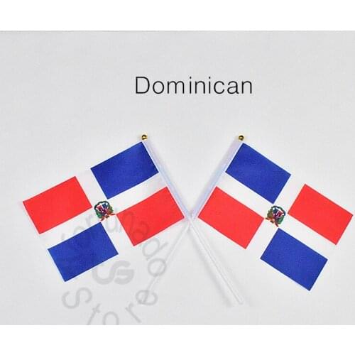 Dominican 14*21cm 10pieces banner Hand waving Flag National Flag for meet,Parade,party.Hanging,decoration