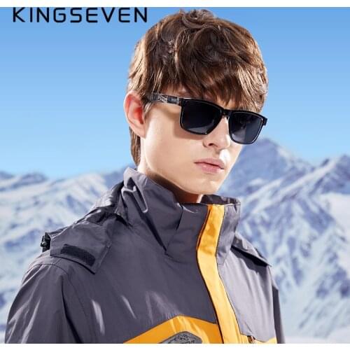 KINGSEVEN Excellent Quality Retro Polarized Lens Sunglasses Women Men Square Frame Decorative Pattern Sun Glasses UV400 Goggles