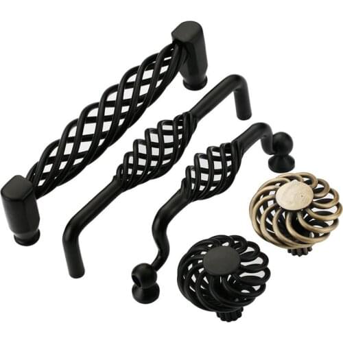 Bird Cage Furniture Handles Black Cabinet Knobs and Handles Kitchen Handle Cupboard Pulls Drawer Knobs Antique Bronze Handles