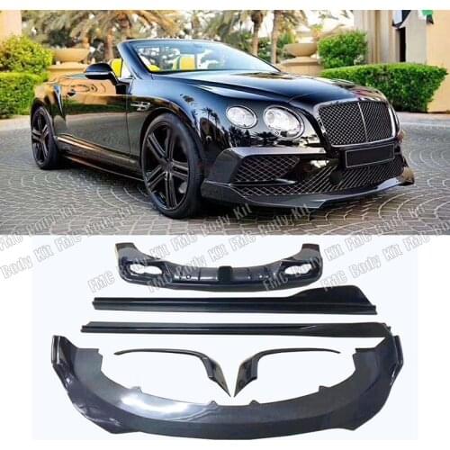 Kit de carrocería de coche de fibra de carbono, difusor de labios, faldón lateral, cuchillo de aire delantero para Bentley Conti
