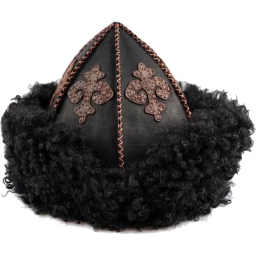 Leather Börk Genuine Cowhide Skin Sheepskin Furry Börk Hat Quality Hat Protects You From The Cold 100 Leather
