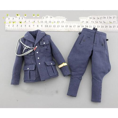 1/6 Scale D80147 German Airforce Captain Blue Coat and Pants Set Model for 12''Figure Body DIY