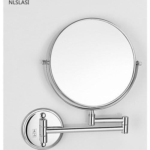 Nordic Simplicity Punch-free Home Bathroom Accessories Wall Cosmetic Mirror Folding Magnifying Double Side Makeup Anti-fogging