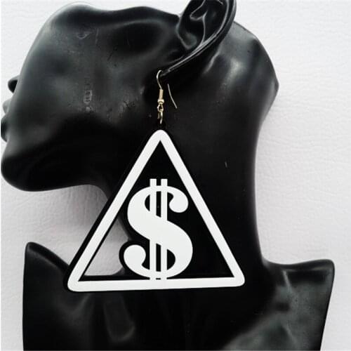 New Hiphop Sexy Long RMB/$/GBP Currency Symbol Earrings for Women US Dollar/Pound Dangle Earring Brincos Earings Fashion Jewelry