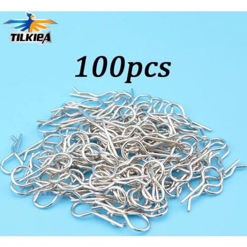 Wholesale 100 Pcs Car Shell Clip Pin High Quality HSP HPI Stainless Steel Body Clips R Pin For 1/10 RC Car Spare Parts 02053
