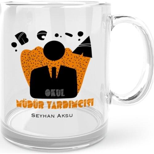 Personalized School Assistant Manager Glass Mug Cup-2