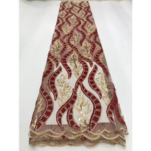 Latest Nigerian Velvet Lace Fabrics 2021 High Quality Sequins Lace African Mesh Lace Fabric For Wedding Dress French Organza Net