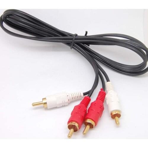 Gold Plated 2 RCA to 2 RCA Male To Male Dual Stereo Audio Cable white/red