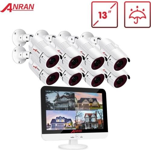 ANRAN 13 Inch 8CH DVR Video Surveillance System AHD Camera System Analog HD Security Camera Kit Outdoor 1080P IR Night Vision