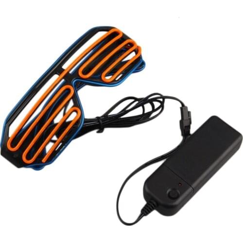 LED Glasses Neon Party EL Glasses EL Wire LED Sunglasses Light Up Glasses Rave Costume Party DJ Eyewear for Birthday Party Decor