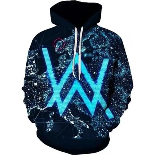 Hoodie 2021 Spring Brand Pullover Mens and Womens Long Sleeve 3D Printing Night Sky Harajuku Crew Neck Top Sports Casual Wear