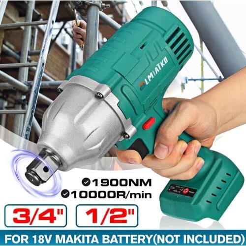 BLMIATKO 1900NM Brushless Electric Impact Wrench 1/2 inch 3/4 inch 3 Speed Power Tool For Car Tire For Makita 18V Battery