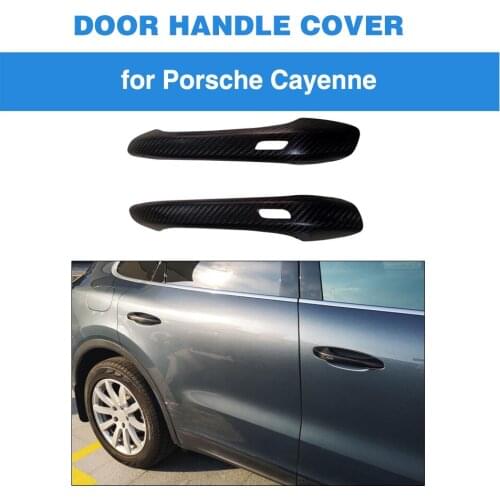 Carbon Fiber Car Side Door Handle Trim Cover For Porsche Cayenne SUV 4 Door S GTS 2018