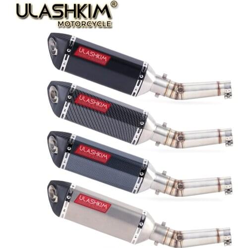 Motorcycle Exhaust Muffler Pipe Link Pipe Carbon Fiber Exhaust Slip on Escape FOR HONDA NC700 NC750 NC750X 2012-2017