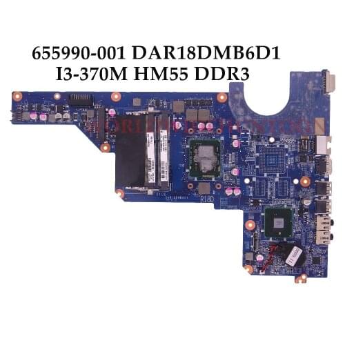 High quality For HP Pavilion G4-1000 G6-1000 Laptop Motherboard 655990-001 DAR18DMB6D1 PGA989 i3-370M DDR3 100% Fully Tested