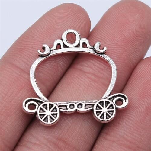 WYSIWYG 10pcs 26x28mm Antique Silver Color Luggage Cart Charms Pendant For Jewelry Making DIY Jewelry Findings