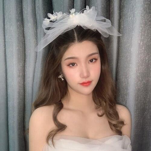 White Yarn Flower Bridal Barette Women Headware Wedding Jewelry Handmade Tiara Women Headpiece Hair Clip Ornament диадема