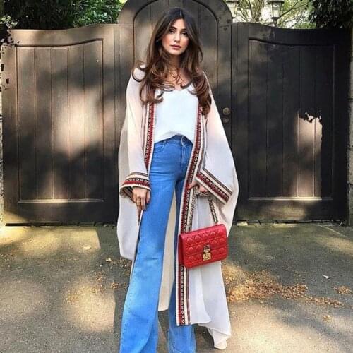 Plus Size Embroidered Summer Beachwear Chiffon Kaftan Beach Woman Tunic Bath Dress