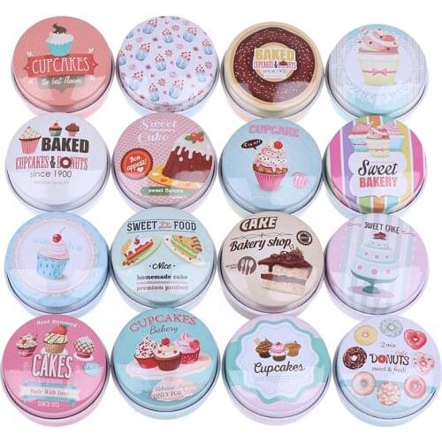 1PC Mini Cake Tin Pill Box Case DIY Candle Jar Balm Round Empty Iron Box Portable Lipstick Zipper Cream Storage Box