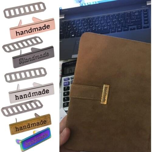 10Pcs Metal Handmade Garment Labels Tags For Jeans Shoes Bags Rectangle Alloy Labels Tags DIY Craft Decoration Accessories
