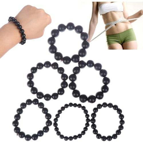 100% Real Natural Black Jade Sibin Bian Stone Needle Byanshi Bianshi SI Bin Hand Row Brief Bracelet Health Care