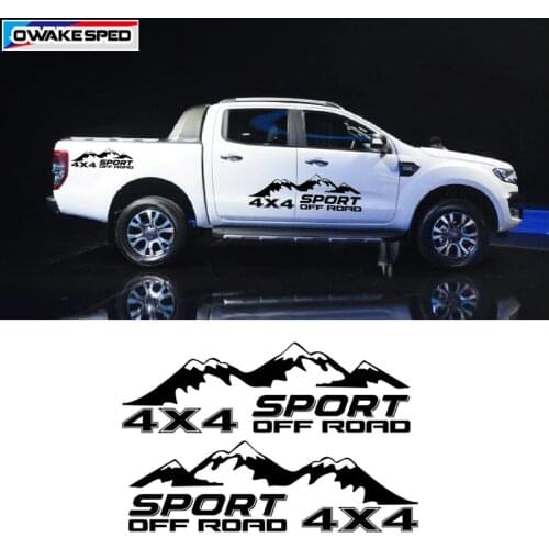 2 pcs Pickup Truck Decor Vinyl Decal Off Road 4X4 Mountain Graphics Sticker Car Styling Auto Body Door Side Sticker