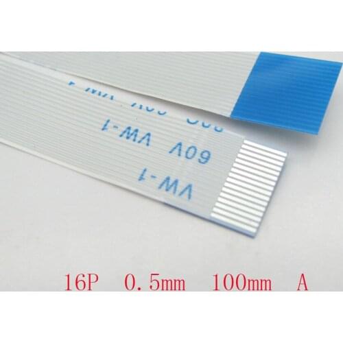 2PCS New FFC FPC 16pin flat flexible cable 0.5mm pitch forward Length 100mm 10cm Width 8.5mm Ribbon 16p Flex Cable Type A