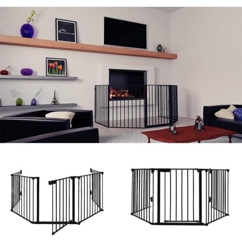 310*2.5*75cm 5-piece Safety Fence ABS+Environmental Paint Baby Safety Door Gate Pet Dog Cat Fence Stair Door For Kids Safety HWC