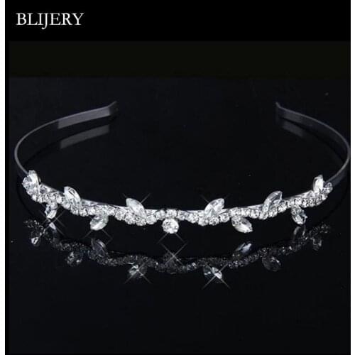 BLIJERY Fashion Hair Accessories For Women Kids Girls Flower Crystal Hairbands Bridesmaid Bridal Prom Wedding Hair Jewelry