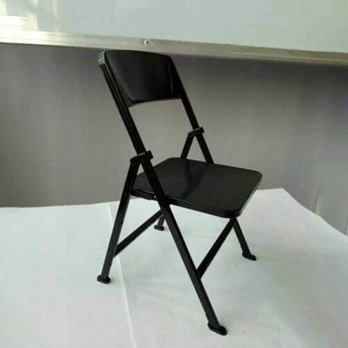 1/6 Black Folding Chair Model Miniature Furniture Scene Accessories Fit 12'' Action Figure Body
