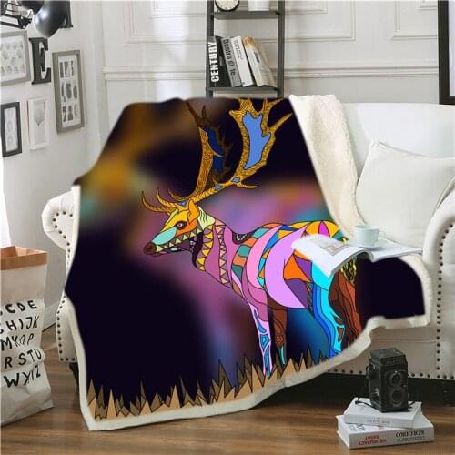 Kids Hand drawn animal pattern 3D Blanket Fleece Cartoon Anime Print Children Warm Bed Throw Blanket newborn baby Blanket style