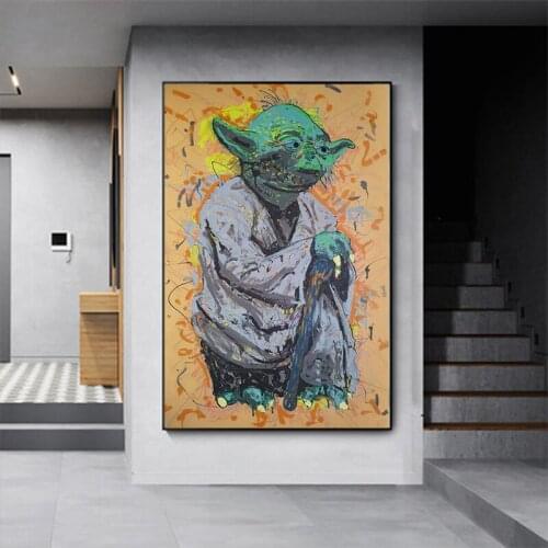 Disney Star Wars Movie Canvas Painting Yoda Colorful Prints and Posters Wall Art Pictures for Living Room Decoration Cuadros