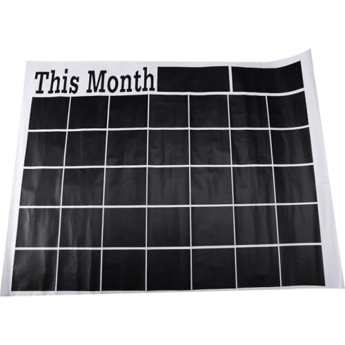 Diy 58*43cm Monthly chalkboard wall sticker,Blackboard Removable Vinyl Wall Sticker Chalkboard Calendar Decal Planner Mural