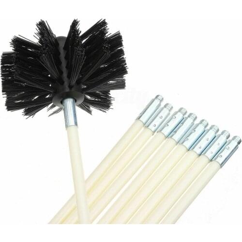 Chimney Cleaning Brush 6pcs Flexible Handle Rods Chimney Brush Fireplace Kettle Rotary Sweep Brush Household Cleaning Tools
