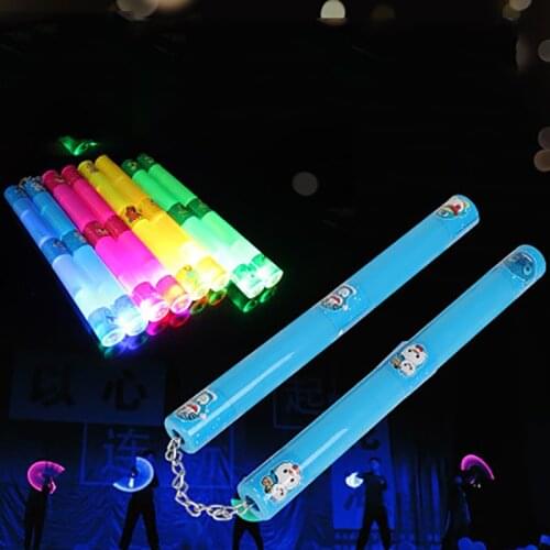 Chinese KungFu Nunchaku Creative Illuminated Design Childrens Toy Folding Sticks Best selling Boy Girl Stage Shows Holiday Gift